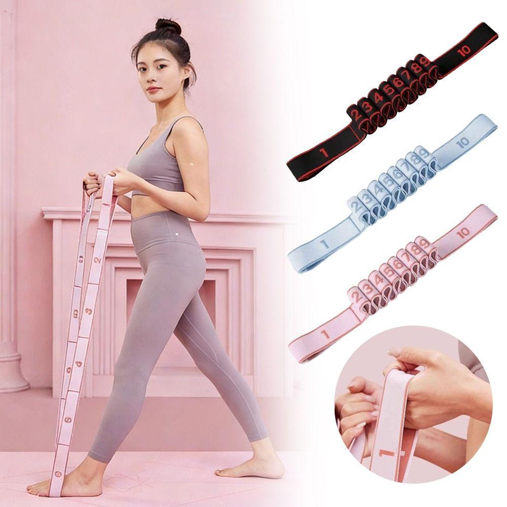 Portable Elastic Yoga Stretching Belt Digital Adjustable Resistance Band 10/12 Grid Dance Stretch Band Adult Child 3