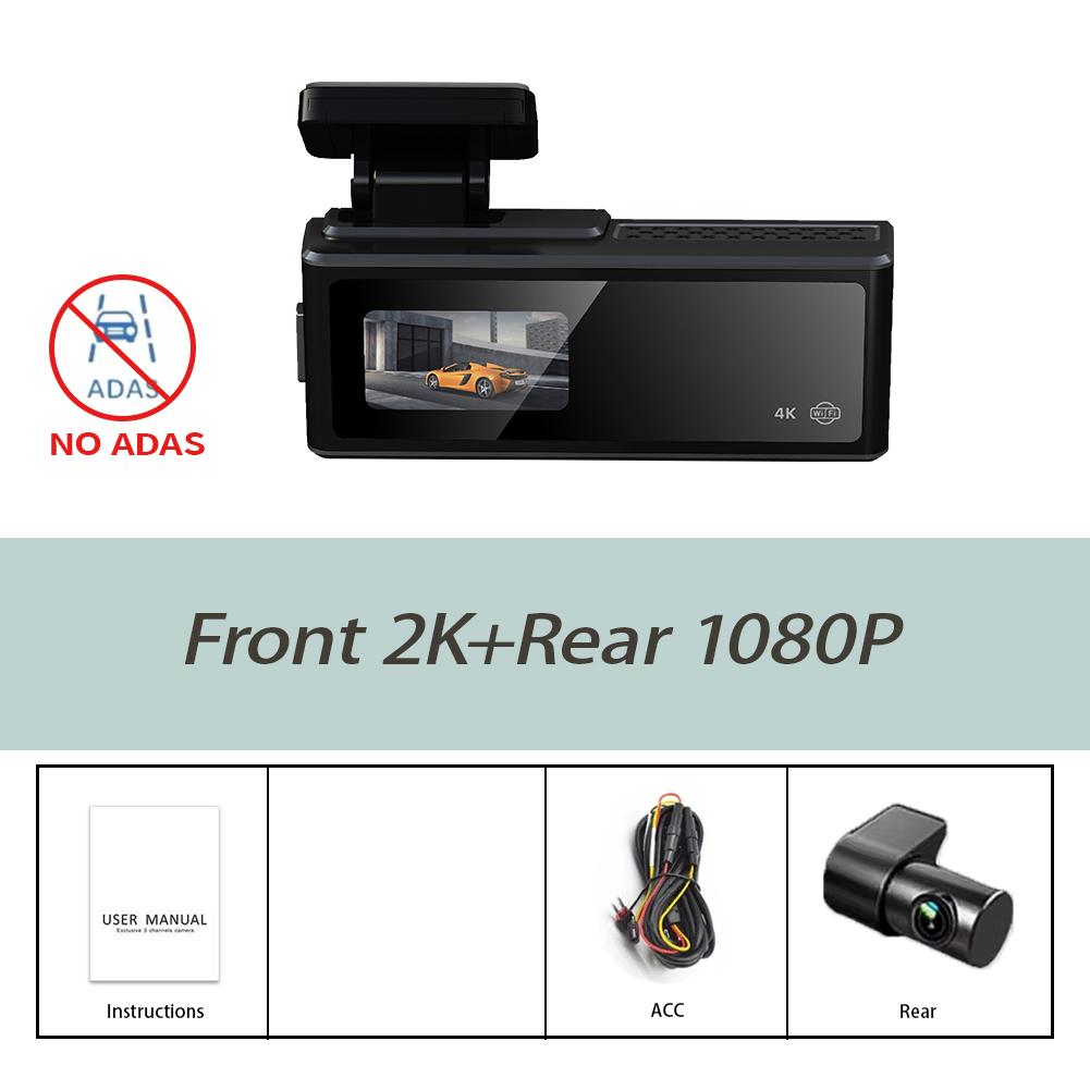 New HD 4K Dashcam Car Camera Front Rear Night Vision Loop Recording 24H Parking Monitor Recorder Vehicle Accessories Hidden Type
