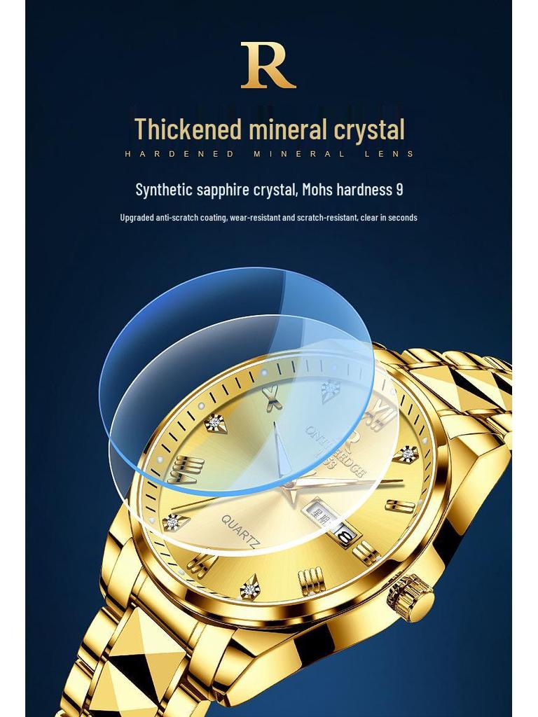 Мужские кварцевые водонепроницаемые светящиеся наручные часы с браслетом из стали, лидер продаж