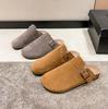 New Clogs Slippers For Women Men Cork Footbed Sandals Female Suede Mules Slides Beach Shoes