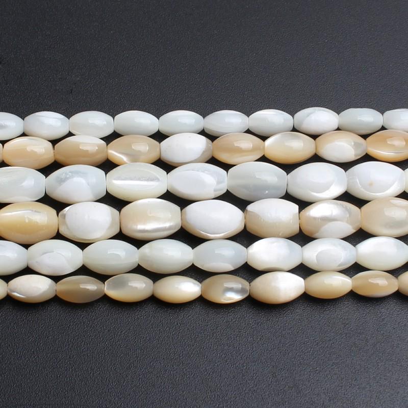 Бусины в форме ракушки из натурального риса для изготовления ювелирных изделий своими руками, длина 15 дюймов