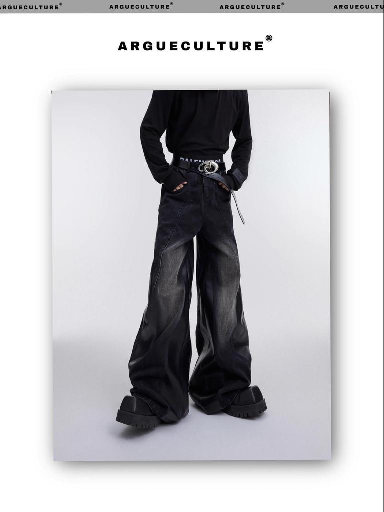 Men's High Street Black Washed Straight Jeans - Autumn/Winter Edition