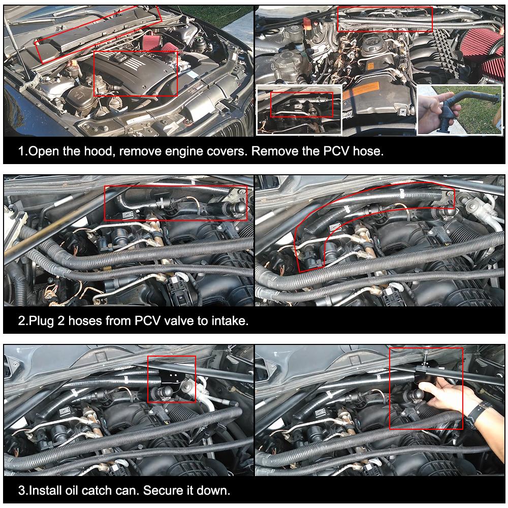 Высокопроизводительный черный маслоуловитель из алюминиевого сплава для BMW N54 335