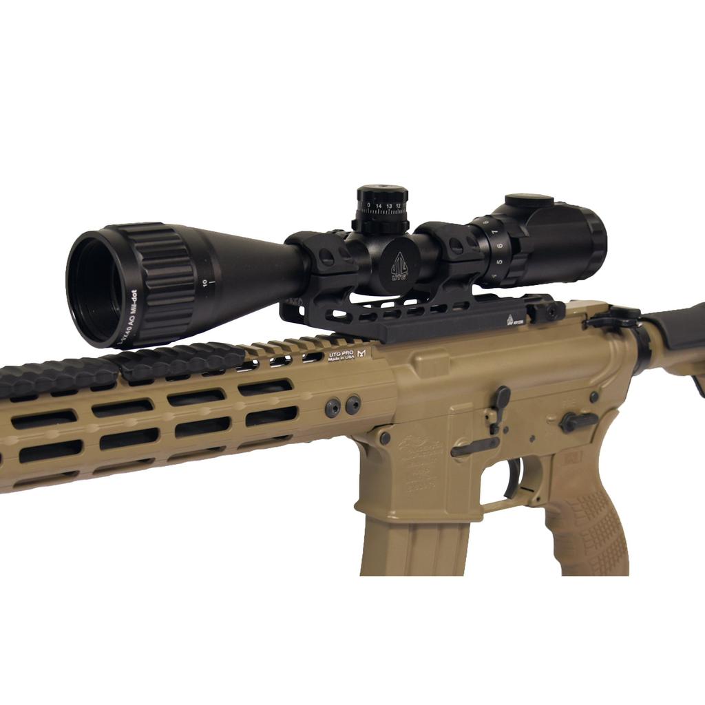 Кольца Пикатинни UTG 1 дюйм, высокий профиль, 50 мм, смещение, ACCU-SYNC, черные [AIR12250]