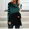 Optical Illusion 3d Print Long Sleeve T-shirts Women Fashion T-shirt Female Tops Tees Geometric Tunic Tops Femme Clothes Funny