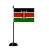 Drapeau De Table - Kenya - 14 X 21 Cm - Polyester - Mât En Plastique - Impression Recto/verso