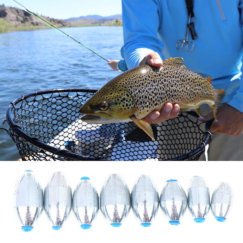 20Pcs Alloy Carbon Steel Hollow Olive Fishing Sinkers Assorted Weights 3g-10g Pack of 8 Fishing Accessories
