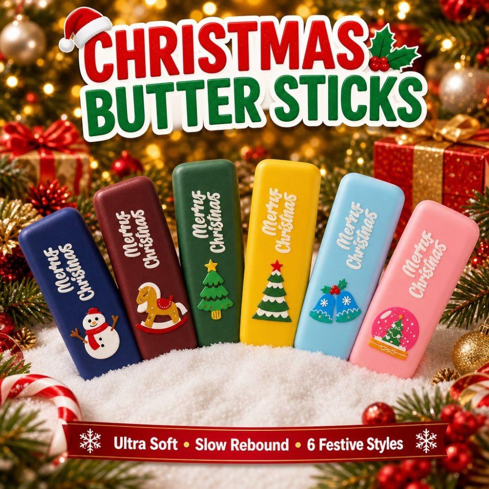 Soft Christmas Butter Stick Squishy Toy Slow Rebound Squeeze Fidget Toy Party Gift