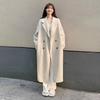 Rice White Woolen Coat with Thickened Medium To Long Woolen Coat for Women