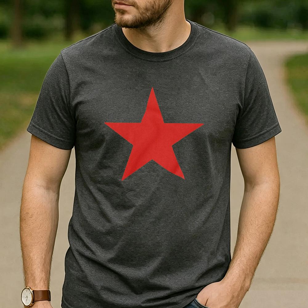 Vintage Red Star Graphic TShirt Unisex 100 Cotton Breathable Short Sleeve Loose Fit Casual Daily Wear Unisex Street Tees
