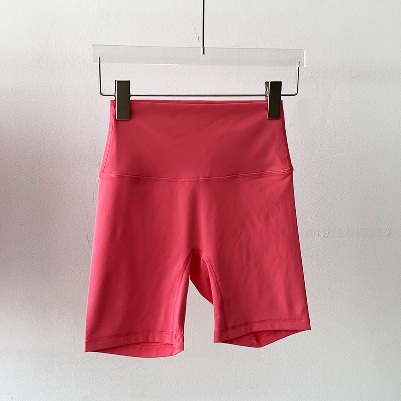 Lu Same Yoga Shorts Women's 2025 Best Selling Nude Feel No Embarrassment Line Slim Fit Sports Shorts Outdoor Fitness Pants