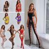 Womens Bodystocking Fishnet Dress Lingerie Open Crotchless Bodysuit Women Underwear See Through Babydolls Sexy Costumes