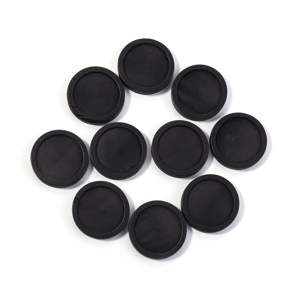 10pcs Wooden Cabochon Base Vintage Round Bezel Cameo Setting Blank Tray For Jewelry Making DIY Charms Necklace Pendants Supplies