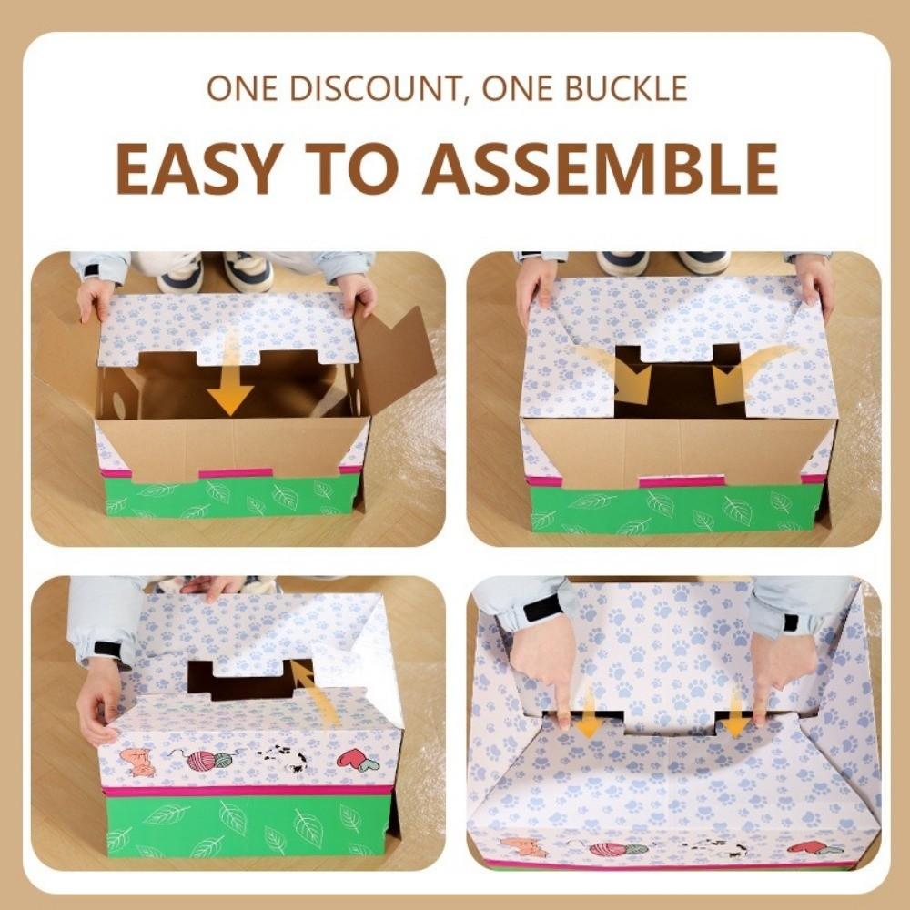 Большой картонный домик для кошек Гофрированный картон Когтеточка для кошек Защита мебели