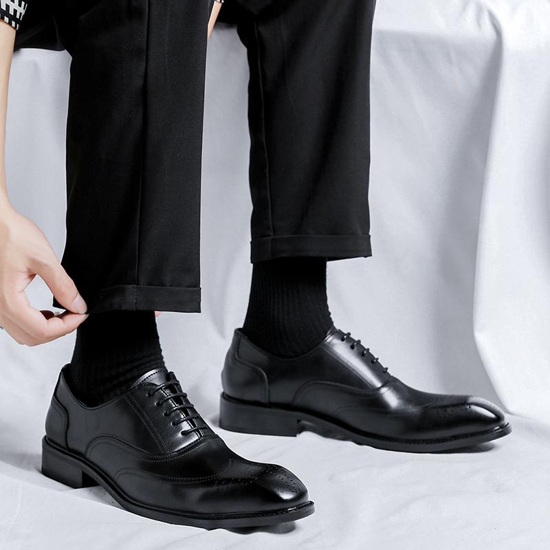 Мужские классические туфли на шнуровке, деловые, формальные, ручной работы, мужские туфли-оксфорды, кожаные броги, мужские туфли для свадебной вечеринки Zapatillas Hombre
