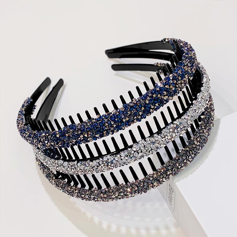 Женская нескользящая повязка для волос со стразами для женщин, милое украшение для волос, хрустальная повязка на голову, резинка для волос, обруч, модные аксессуары для волос