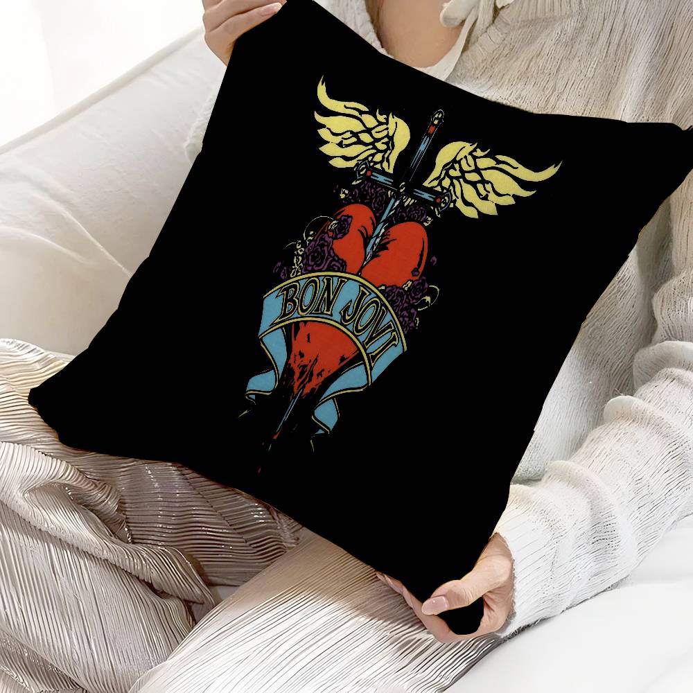 B-Bons J-Jovi Cushion Cover Pillow Cover Decor Pillowcase Printed Cushion Case For Couch