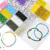 3 мм, 1 компл./упак., браслет из рисовых бусин с буквами, многоцветная однотонная коробка для красок, ожерелье из бисера «сделай сам», аксессуары