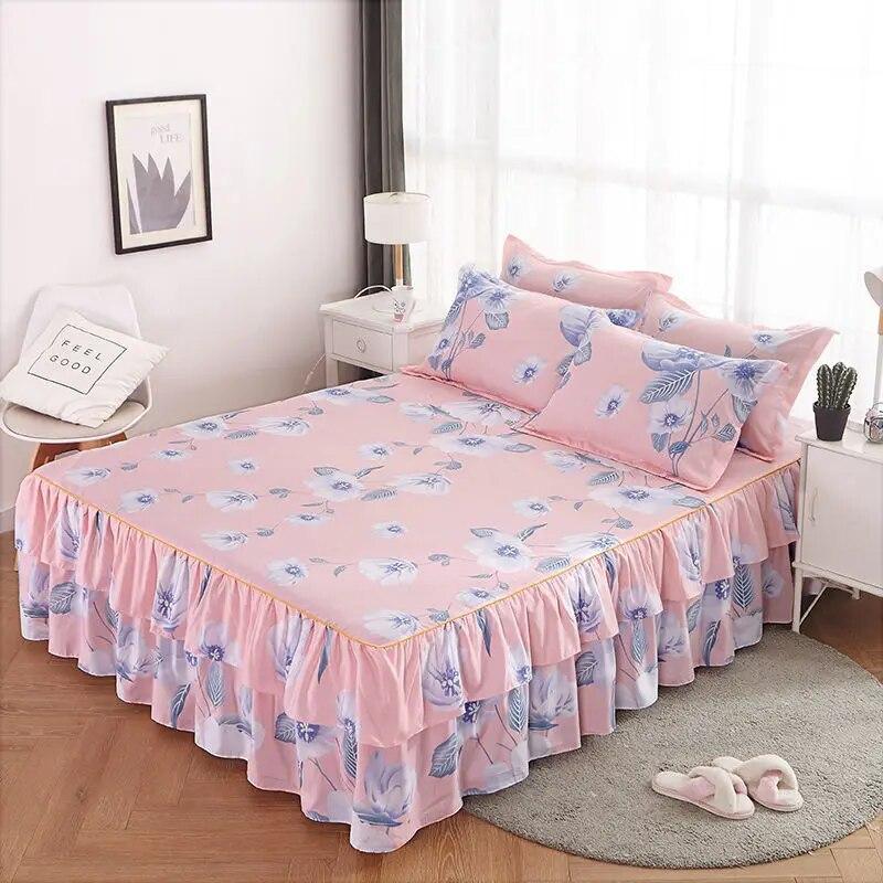 Korean Version Bed Skirt Style Single Piece Bed Sheets Bed Covers Mattresses Anti Slip Protective Covers Dust Covers