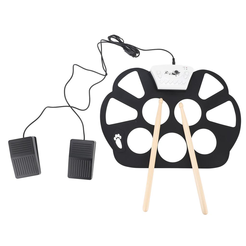 Hand Rolled Drum Pad Portable Electronic Drum Pad Foldable Silicone Hand Roll Electronic Drum Jazz