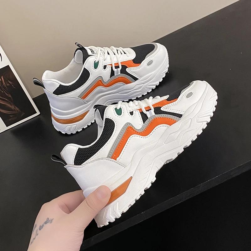 Дышащие массивные кроссовки женские модные спортивные туфли на толстой подошве для женщин весна Zapatillas De Deporte Tenis Feninino
