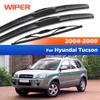 Передние и задние дворники для Hyundai Tucson JM 2004-2009 2005 2006 2007 Щетки дворников Лобовое стекло Оконные щетки 24"+16"+13"
