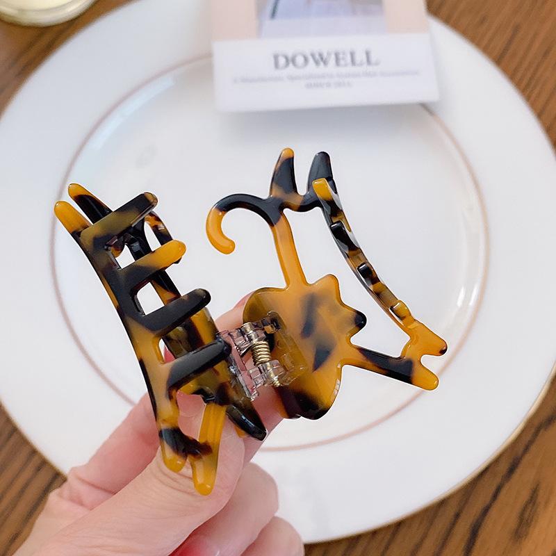 New Cute Acetate Cat Hair Claws Vintage Rhinestone Shark Clip Hairpins Hair Clip Clamps Fashion Headwear Girls Hair Accessories