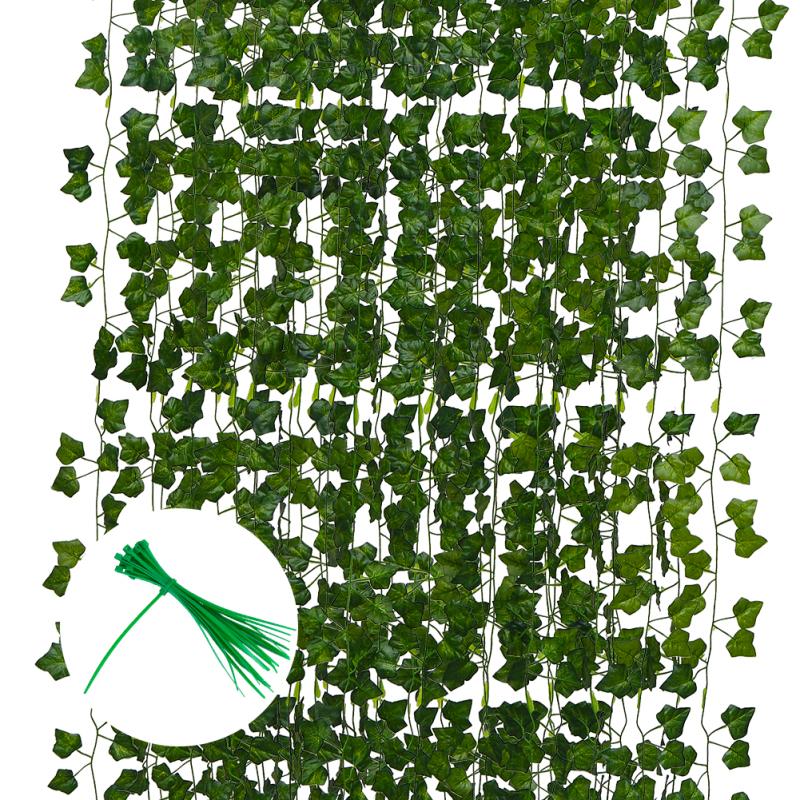 16/24 шт. пластиковые искусственные листья плюща растения лозы висят для домашнего сада свадебные украшения