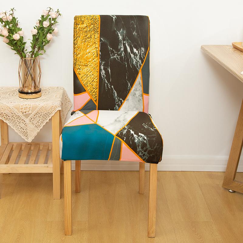 1шт Геометрический Чехол для стула для столовой Эластичные универсальные чехлы для сидений для кухни Свадебный банкет Housse De Chaise