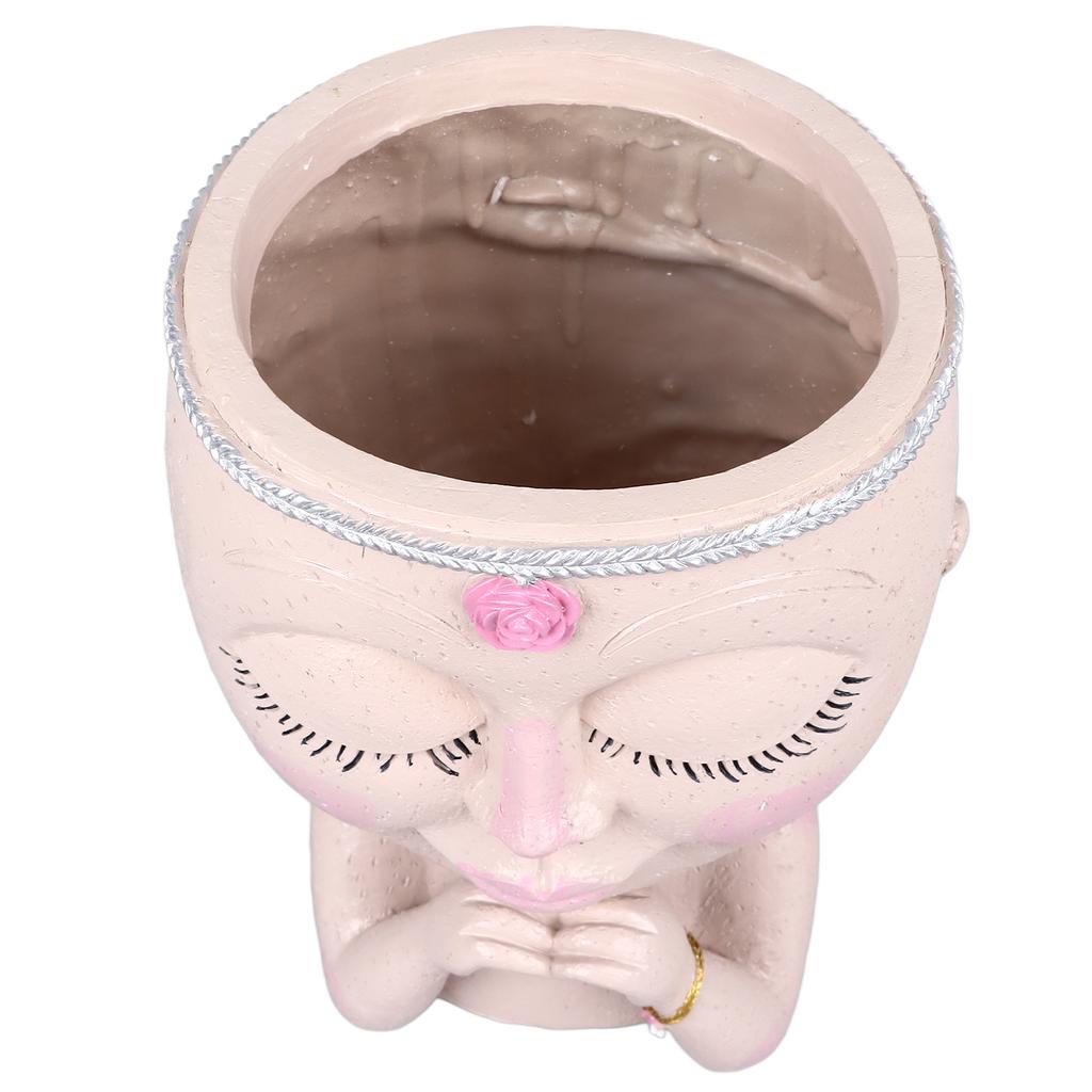Горшок для растений в виде лица из смолы Love Style Lady Head Succulent Planter Women Face Flower Pot with Drainage