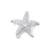 LAVINA Silver Starfish CZ Rhodium Plated Brooch
