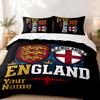 England National Football Team Custom Name 3pc Set Perfect for Bedroom Use Comfortable Bedding Set Includes a Duvet Cover and Two Pillowcases Ideal Bi