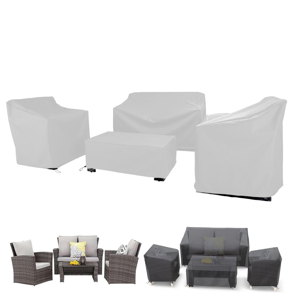 4 шт., набор чехлов для садовой мебели на открытом воздухе, балкона, патио, 210D, прочная водонепроницаемая ткань, патио, уличный ротанг