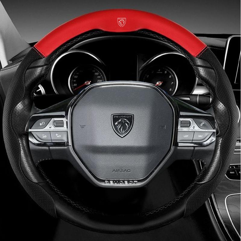 ABS Leather Car Steering Wheel Cover Ultra-thin Breathable 38cm For Peugeot 208 2008 308 3008 408 4008 508 5008 107 206 301 GT