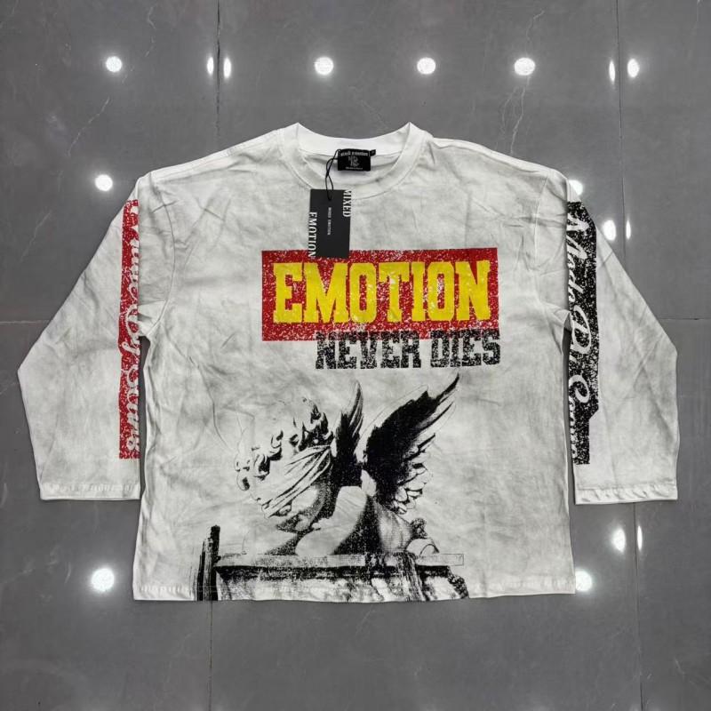 2026 Unisex Retro Angel Letter Print Long Sleeve T-Shirt Cotton