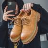 Spring New Products Men's Leather Shoes Pigskin British Retro Low-top Thick-soled Heightening Non-slip Casual Tooling Shoes Men's Versatile