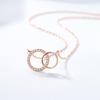 Ожерелье с двумя кольцами для женщин с разносторонней индивидуальностью и подвеской в виде переплетенных двух кругов