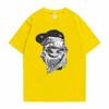 Men's Summer Facial Print Hip-hop Casual Plus Size Round Neck T-shirt Street Wear Outdoor Pure Cotton Short Sleeved Shirt