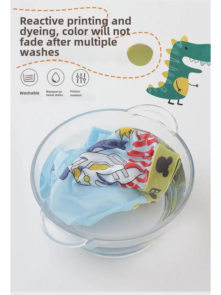 Трусы-боксеры из чистого хлопка типа А для мальчиков, с рисунком из мультфильмов, возраст 3-8 лет