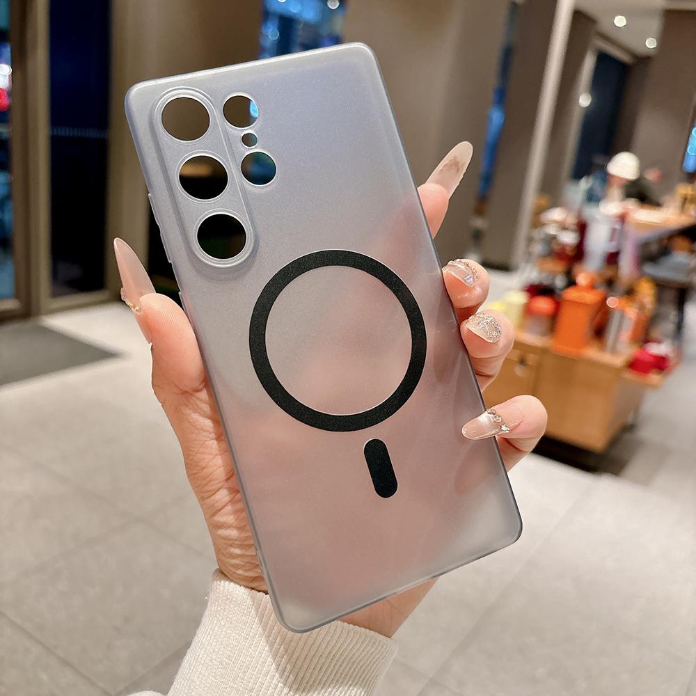 Роскошный прозрачный матовый ультратонкий мягкий чехол для Samsung Galaxy S26 S25 S24 S23 Ultra Plus Магнитный для Magsafe Чехол-оболочка из ТПУ