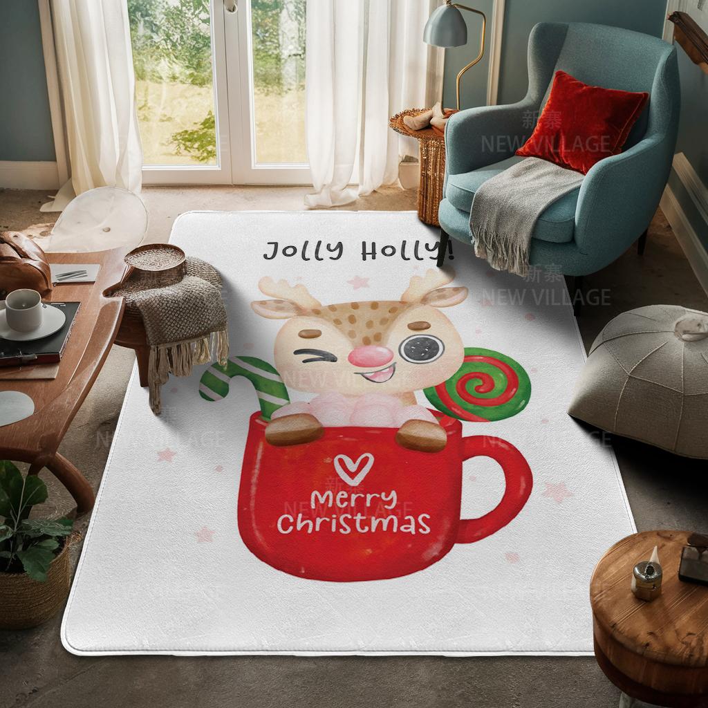 Ковер у входа в дом Домашний коврик у двери Гостиная Ванная Комната Ноги ванная комната Нескользящие коврики с водопоглощением для ванной Счастливого Рождества зима