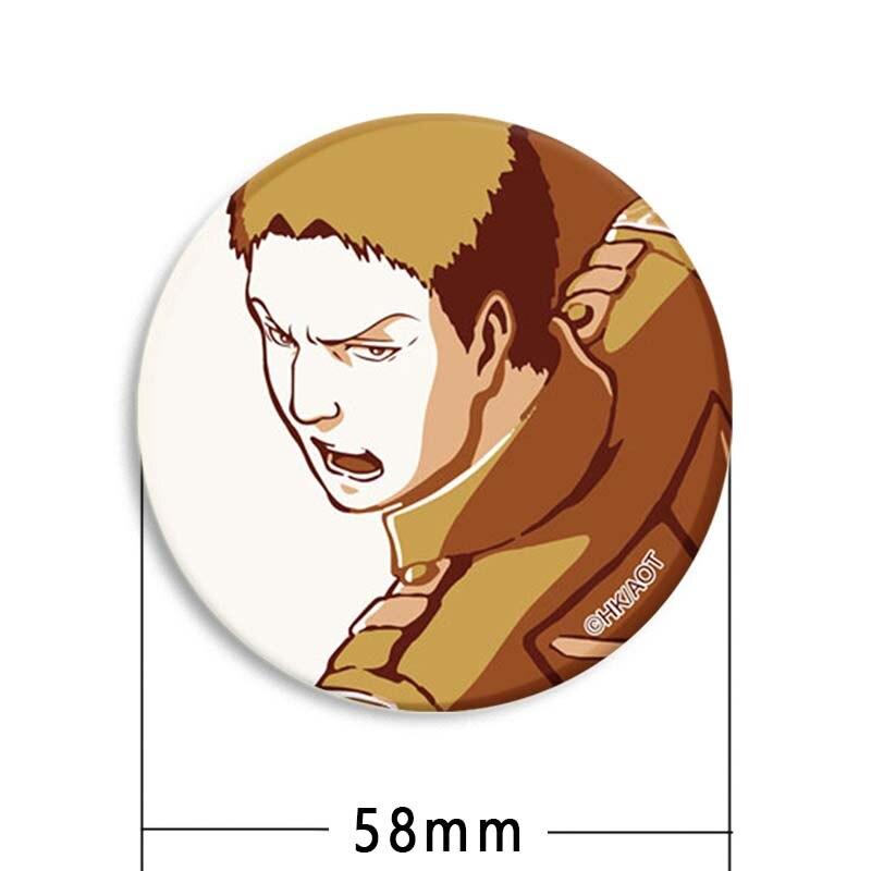 58 мм модные ювелирные аксессуары, значок «Атака Титанов», аниме-фигурка, Леви Микаса, булавки для лацканов, мультяшная косплей, одежда, сумка, броши, подарки