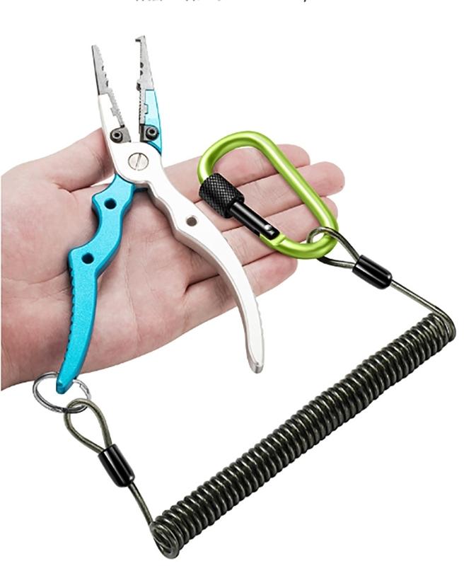 Multifunctions Fishing Safety Lanyards Retractable Coiled Tethers with Carabiner