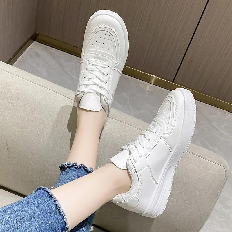 2024 Весна и Осень Новый Стиль Модные и Удобные Белые Туфли Женские Спортивные Туфли Весна и Осень Повседневные