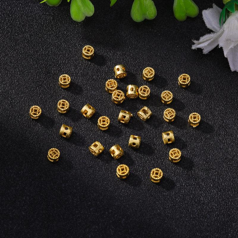 Позолоченные медные разделительные бусины в виде четырехлистного клевера со стразами для браслетов DIY