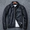 Cowhide Genuine Leather Jacket for Men, First Layer Pure Leather Motorcycle Lapel Leather Jacket
