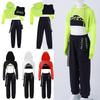 Kids Girls Street Dance Clothes Set Cropped Hoodie Tank Top Jogger Pants 3Pcs Sports Outfits