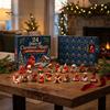 Christmas Desk Decor Red Bird Advent Calendar, 24 Unique Miniature Holiday Ornament Set Figurines, Tree Hanging Ornaments for Gifts Parent Child