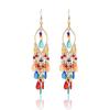 Bohemian Long Earrings Women'S Style Fashion Exaggerated Water Drop Fringed Earrings Temperament Ear Jewelry