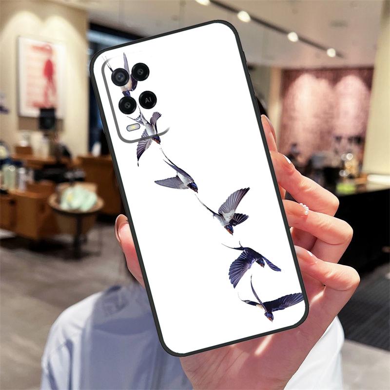 Чехол с узором «Коллаж из ласточек» для Oppo A40 A60 A80 A18 A38 A58 A78 A98 A16 A76 A96 A15 A17 A77 A74 A94 A54 A57S